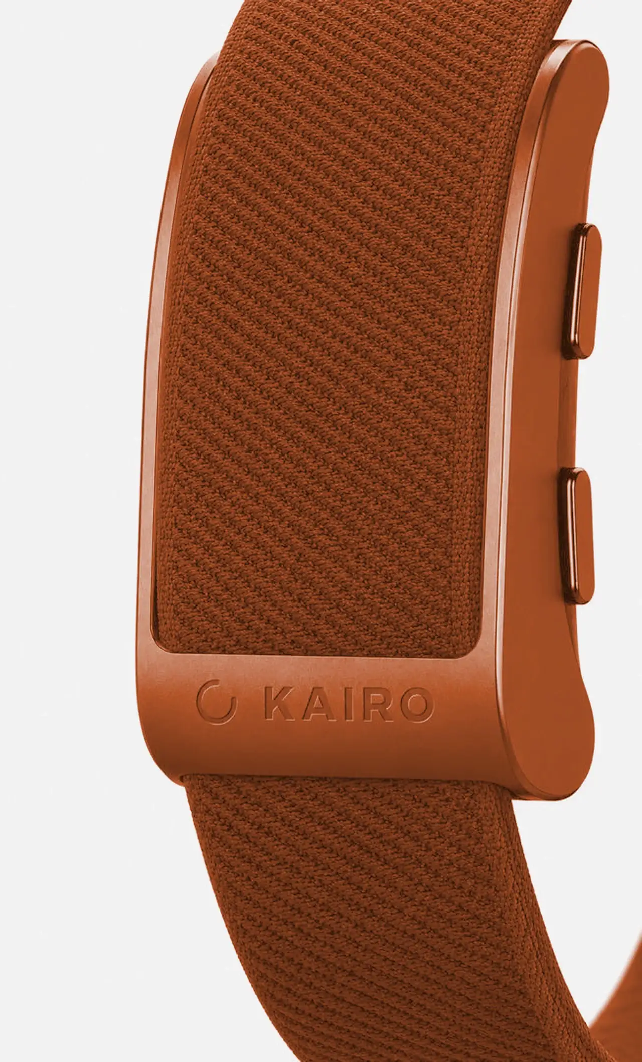 Kairo Band One in Ember — burnt-orange knit and case.