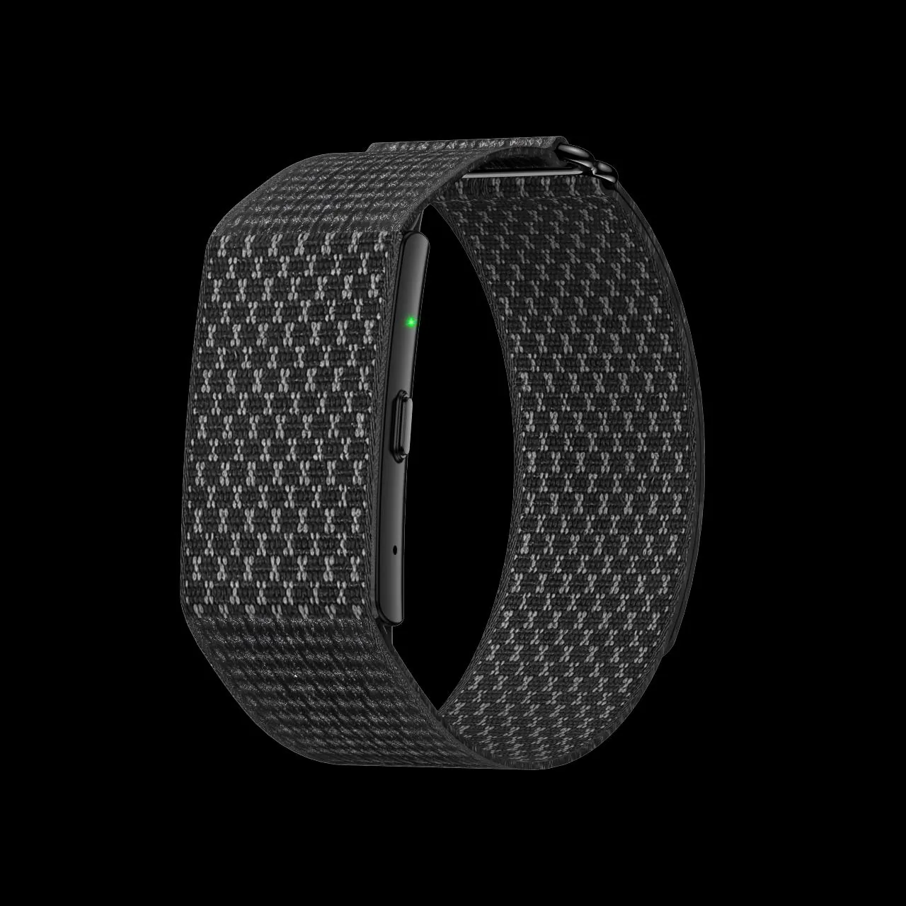 The Kairo band in Onyx — black knit, screenless.