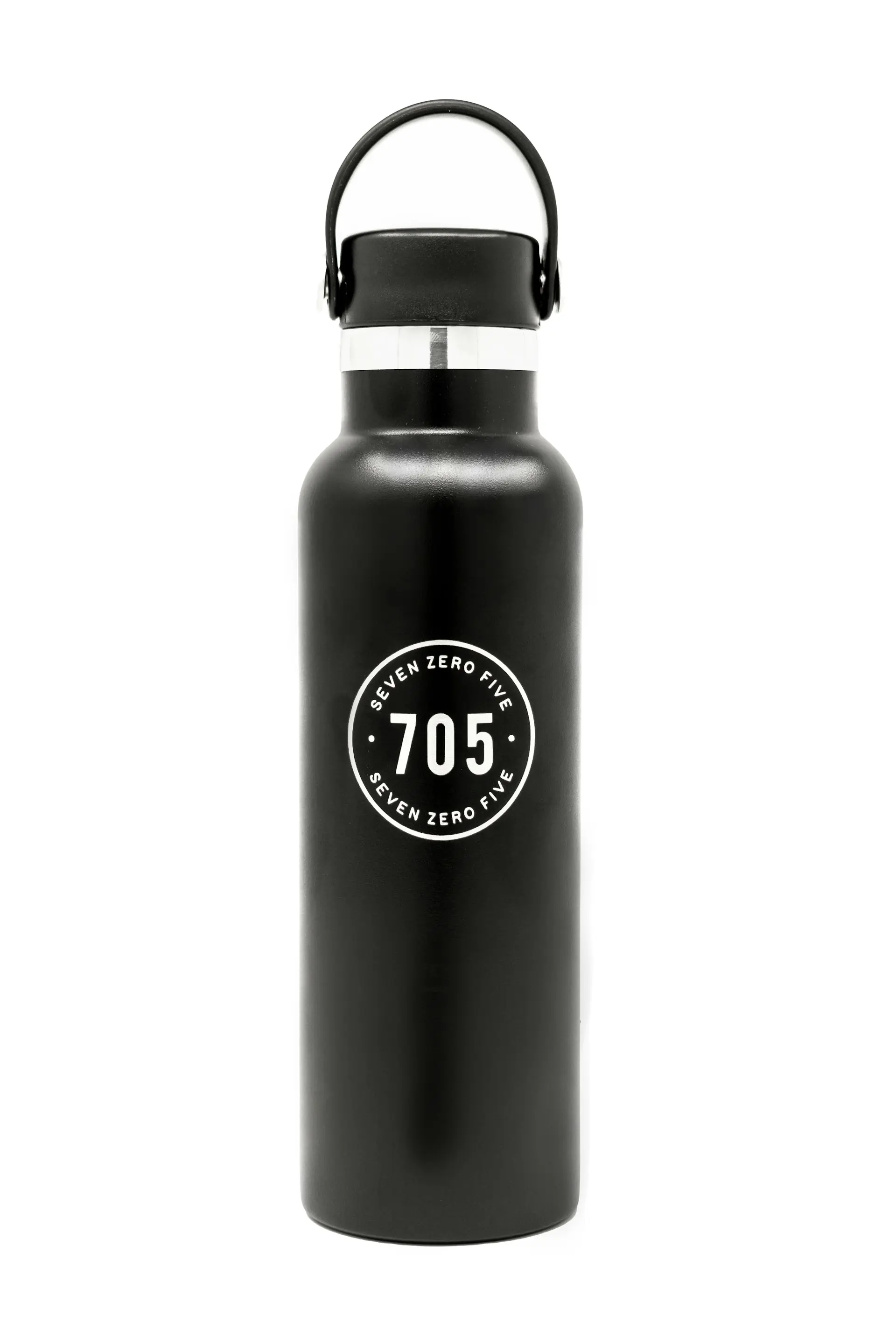 A small white and black vacuum flask.