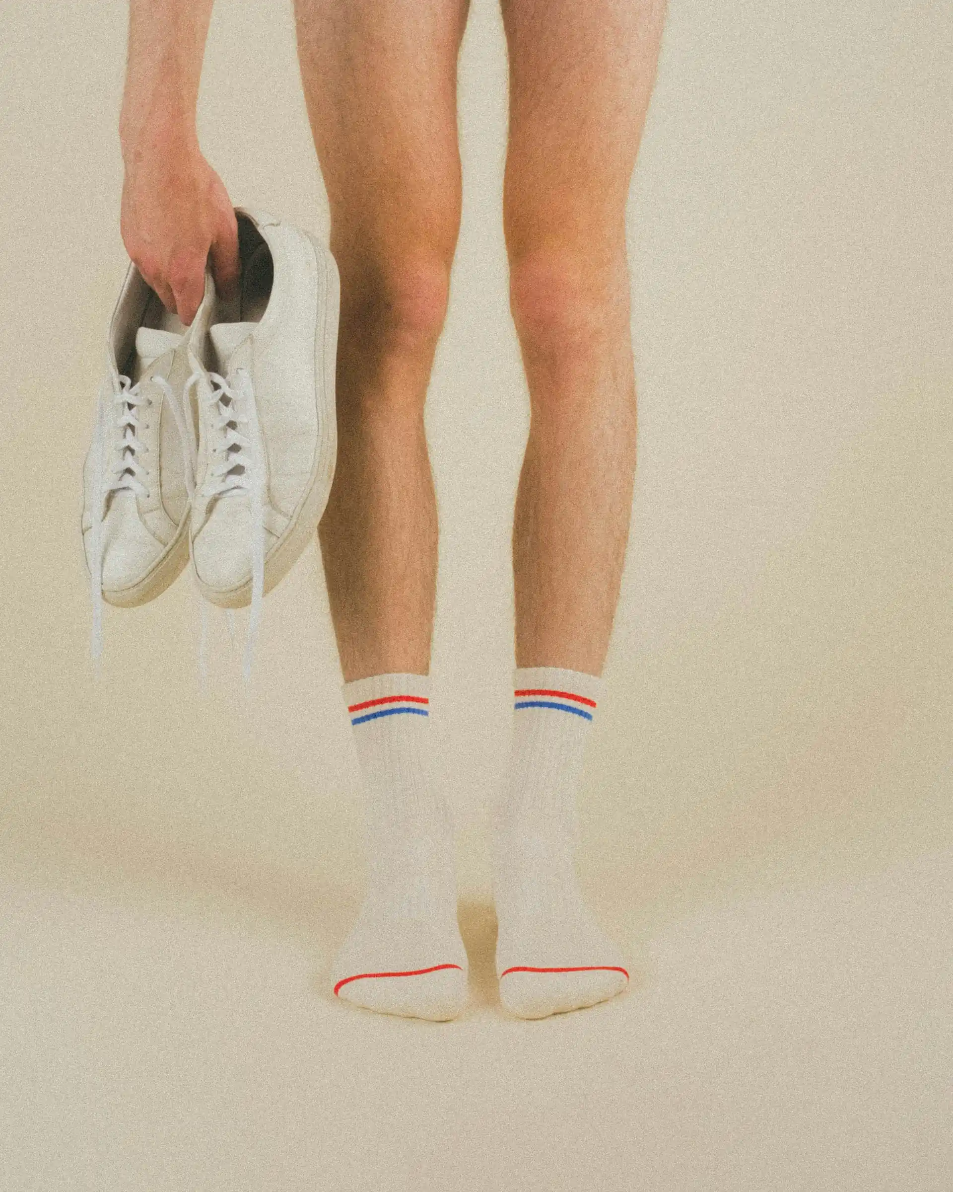 Low trainer socks and white sneakers.